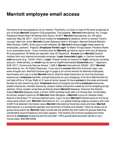 marriott employee email.